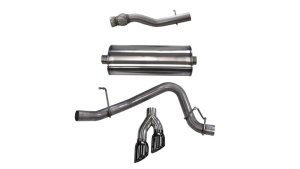 GMC Yukon Denali XL Performance Exhaust - CORSA Performance - Cat-Back Single Side Exit with Twin 4.0in Black PVD Pro-Series Tips - Black - `15-`20